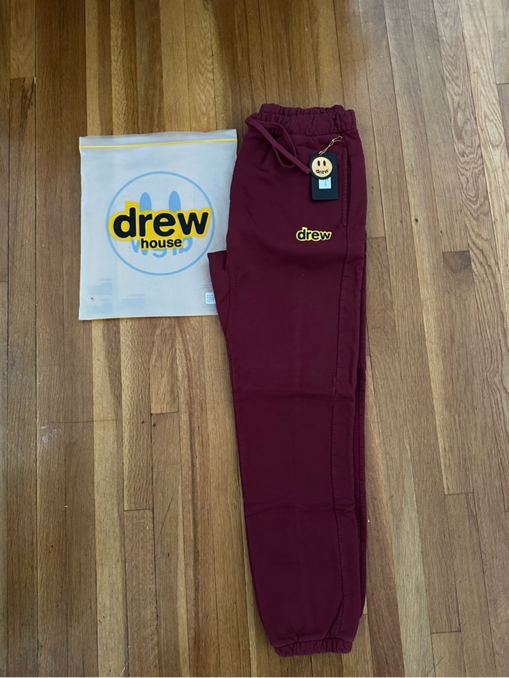 DREW HOUSE - Justin Bieber Maroon Casual Pants SIZE LARGE BRAND NEW Limited !!!